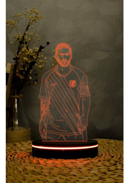 Messi, Futbol Severlere - 3 Boyutlu Led Lamba 16 Renk Dekoratif Anime Gece Lambası 3d