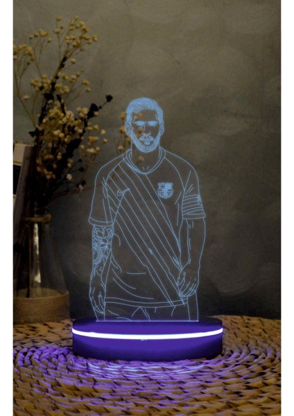 Messi, Futbol Severlere - 3 Boyutlu Led Lamba 16 Renk Dekoratif Anime Gece Lambası 3d