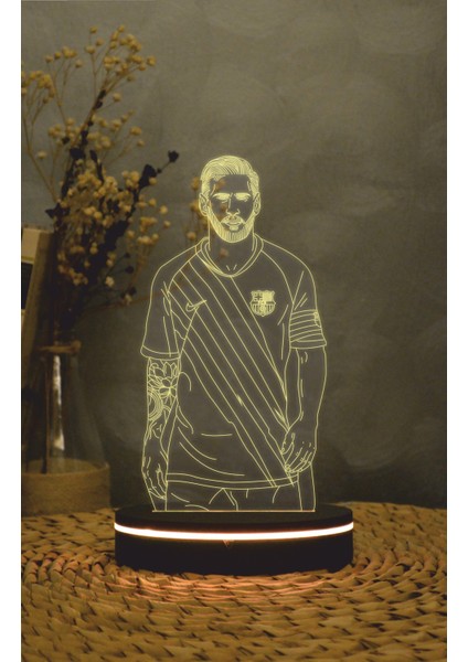 Messi, Futbol Severlere - 3 Boyutlu Led Lamba 16 Renk Dekoratif Anime Gece Lambası 3d