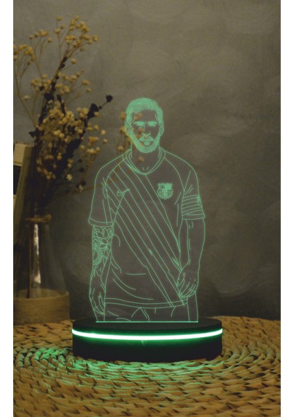 Messi, Futbol Severlere - 3 Boyutlu Led Lamba 16 Renk Dekoratif Anime Gece Lambası 3d