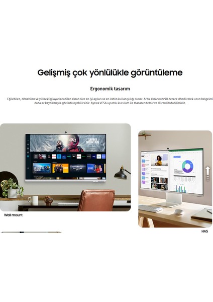 Airplay Desteği Apple-Android Kablosuz Bağlantı 32 Inç 4K Akıllı-Smart Monitör Tv M8 M80C Beyaz Slim Tasarım Premium Gövde+ Logitech Kablosuz Klavye