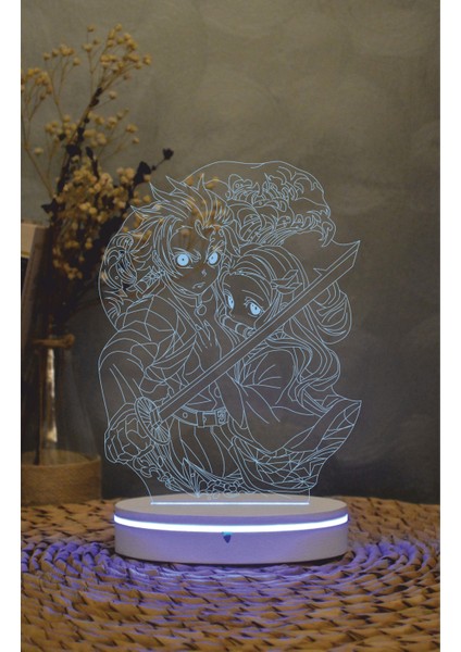 Tanjiro , Nezuko , Demon Slayer - 3 Boyutlu Led Lamba 16 Renk Dekoratif Anime Gece Lambası 3d fiyatları