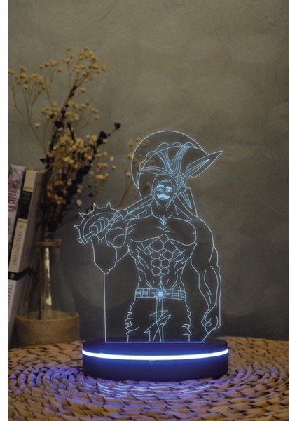 Escanor , Seven Deadly Sins - 3 Boyutlu 16 Renk Dekoratif Gece Lambası 3d