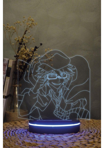 Ranpo Edugawa - Bungou Stray Dogs - 3 Boyutlu 16 Renk Dekoratif Gece Lambası 3d fiyatları