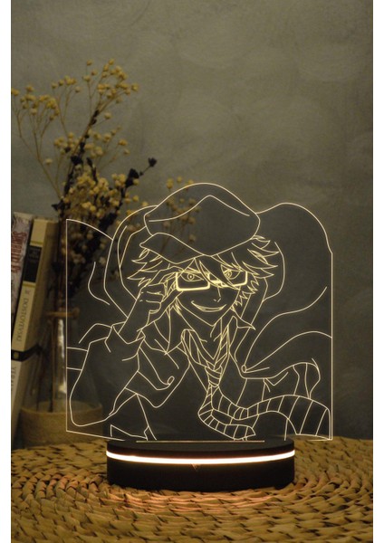 Ranpo Edugawa - Bungou Stray Dogs - 3 Boyutlu 16 Renk Dekoratif Gece Lambası 3d fırsatları