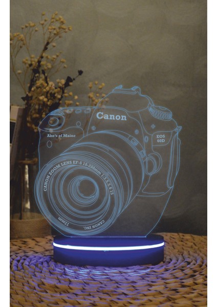 Kamera Canon - 3 Boyutlu Led Lamba 16 Renk Dekoratif Anime Gece Lambası 3d