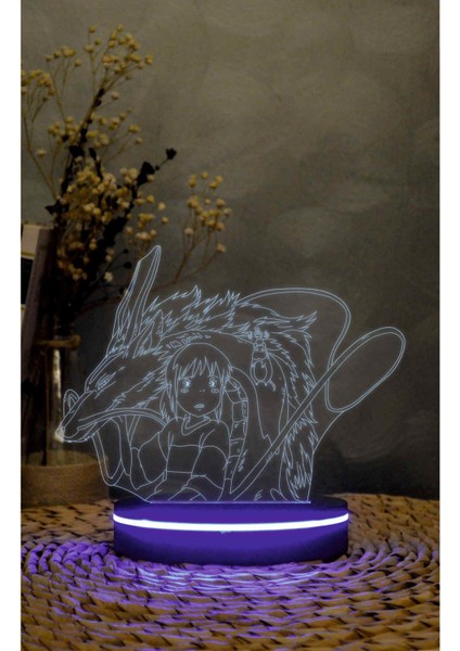 Chihiro Ve Haku , Spirit Away - 3 Boyutlu Led Lamba 16 Renk Dekoratif Anime Gece Lambası 3d fiyatları