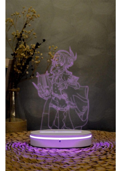 Venti , Genshin Impact - 3 Boyutlu Led Lamba 16 Renk Dekoratif Gece Lambası 3d modelleri