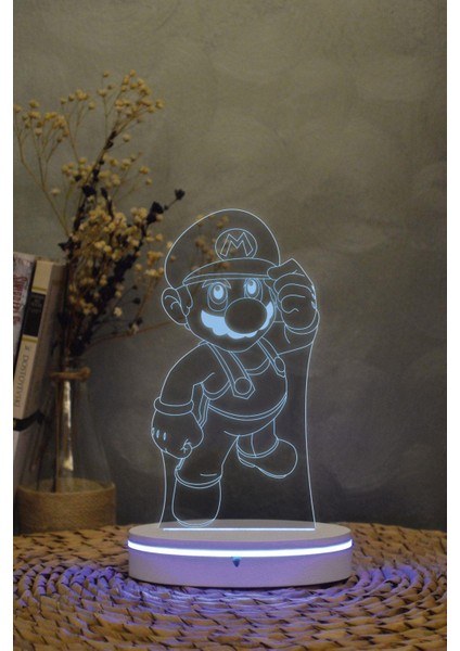 Mario - 3 Boyutlu 16 Renk Dekoratif Gece Lambası 3d fiyatları