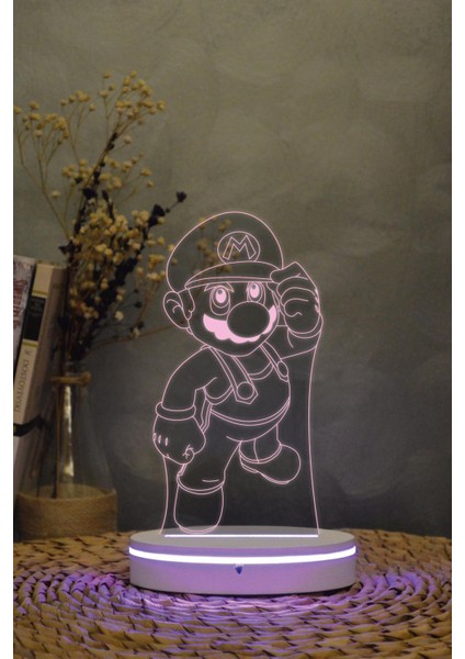 Mario - 3 Boyutlu 16 Renk Dekoratif Gece Lambası 3d modelleri