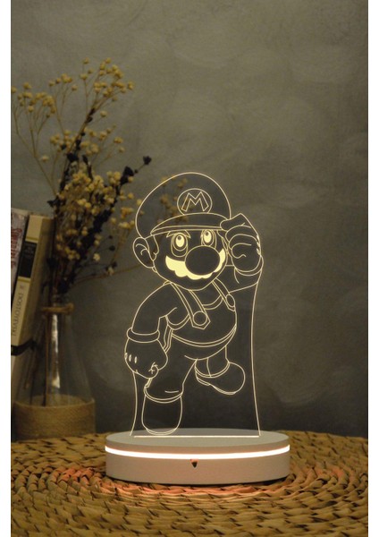 Mario - 3 Boyutlu 16 Renk Dekoratif Gece Lambası 3d fırsatları