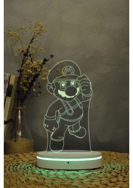 Mario - 3 Boyutlu 16 Renk Dekoratif Gece Lambası 3d indirimleri