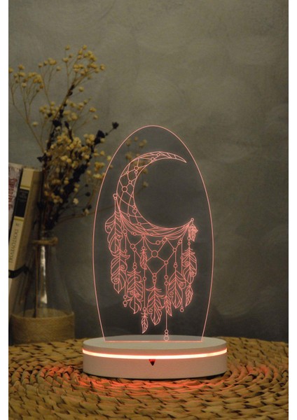 Dream Catcher - 3 Boyutlu 16 Renk Dekoratif Gece Lambası 3d