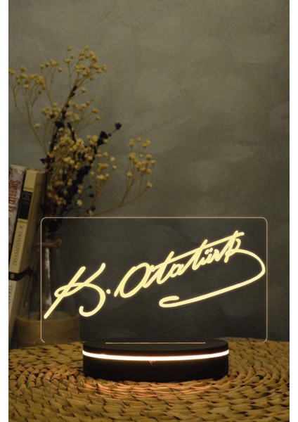 Atatürk Imzası - 3 Boyutlu 16 Renk Dekoratif Gece Lambası 3d indirimleri