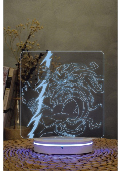 Zeus - 3 Boyutlu 16 Renk Dekoratif Gece Lambası 3d