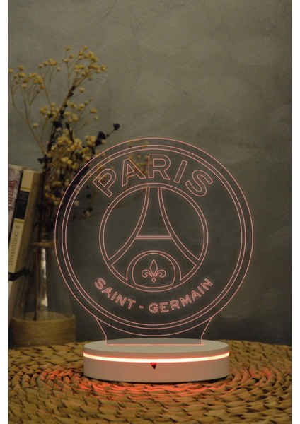Paris Saint-Germain Fc - 3 Boyutlu Dekoratif Gece Lambası 3d