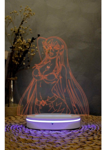 Esdeath , Akame Ga Kill - 3 Boyutlu Led Lamba 16 Renk Dekoratif Anime Gece Lambası 3d fiyatları