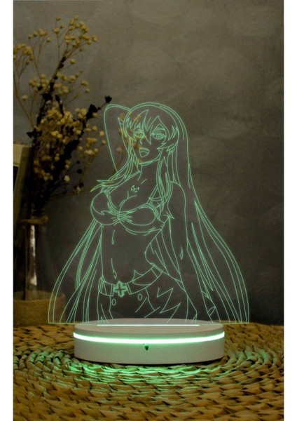 Esdeath , Akame Ga Kill - 3 Boyutlu Led Lamba 16 Renk Dekoratif Anime Gece Lambası 3d indirimleri