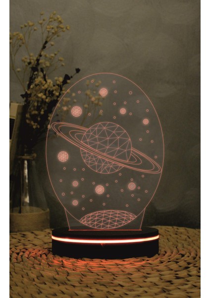 Galaxy Saturn Tasarımlı, Uzay - 3 Boyutlu Led Lamba 16 Renk Dekoratif Anime Gece Lambası 3d fiyatları