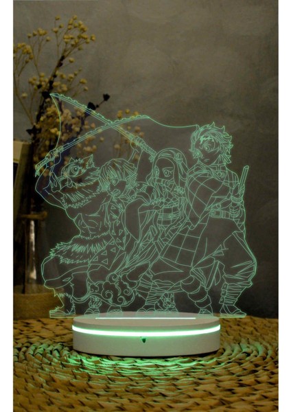 Demon Slayer - 3 Boyutlu Led Lamba 16 Renk Dekoratif Anime Gece Lambası 3d indirimleri