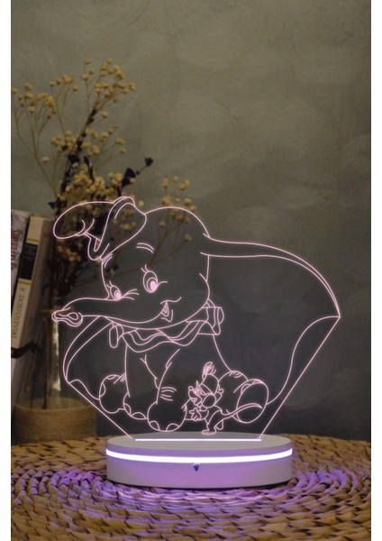 Dumbo , Tim Burton - 3 Boyutlu 16 Renk Dekoratif Gece Lambası 3d modelleri