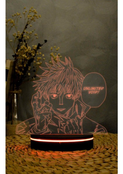 Satoru Gojo - Jujutsu Kaisen - 3 Boyutlu Led Lamba 16 Renk Dekoratif Anime Gece Lambası 3d