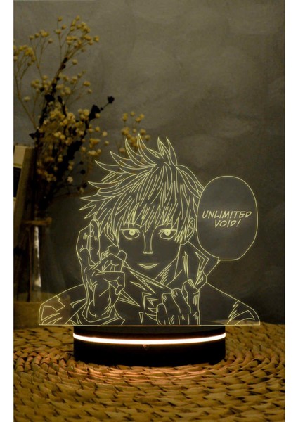 Satoru Gojo - Jujutsu Kaisen - 3 Boyutlu Led Lamba 16 Renk Dekoratif Anime Gece Lambası 3d