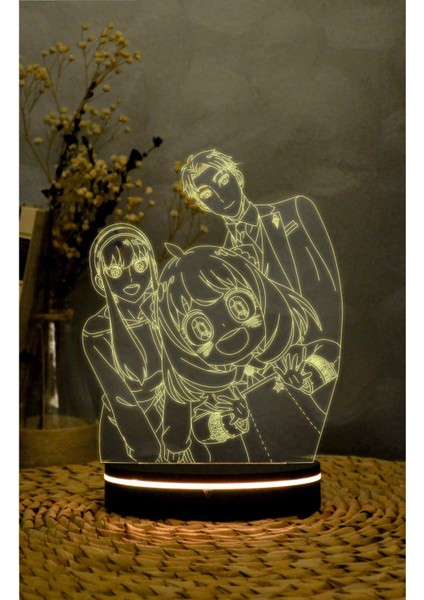 Spy X Family - 3 Boyutlu Led Lamba 16 Renk Dekoratif Anime Gece Lambası 3d