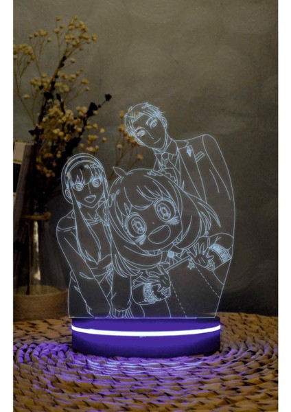 Spy X Family - 3 Boyutlu Led Lamba 16 Renk Dekoratif Anime Gece Lambası 3d modelleri