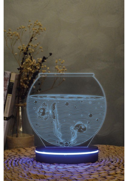 Akvaryum - 3 Boyutlu 16 Renk Dekoratif Gece Lambası 3d