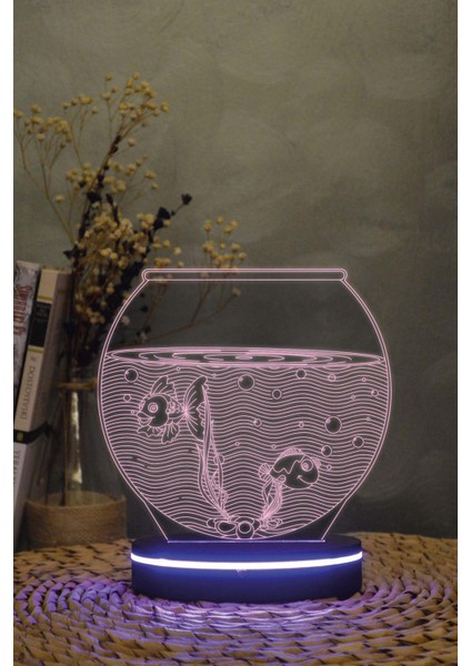 Akvaryum - 3 Boyutlu 16 Renk Dekoratif Gece Lambası 3d modelleri