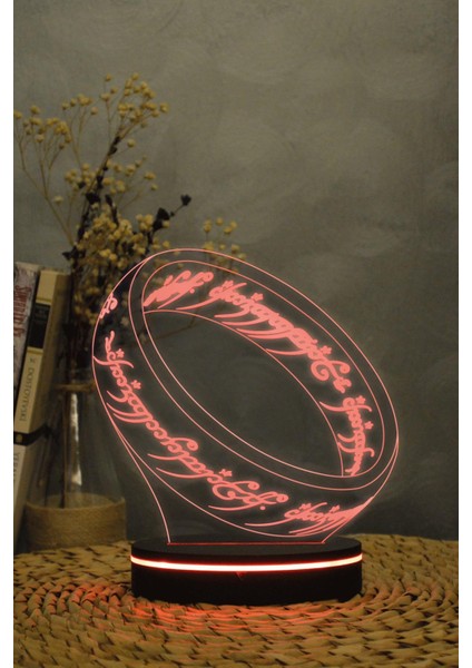 Ring , Lord Of The Rings - 3 Boyutlu 16 Renk Dekoratif Gece Lambası 3d