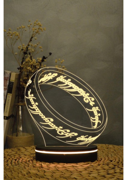 Ring , Lord Of The Rings - 3 Boyutlu 16 Renk Dekoratif Gece Lambası 3d