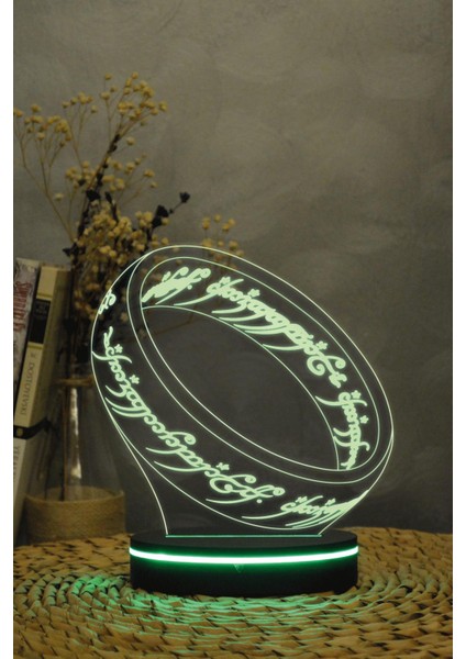 Ring , Lord Of The Rings - 3 Boyutlu 16 Renk Dekoratif Gece Lambası 3d