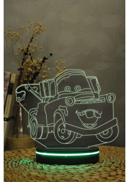 Mater , Arabalar - 3 Boyutlu 16 Renk Dekoratif Gece Lambası 3d indirimleri