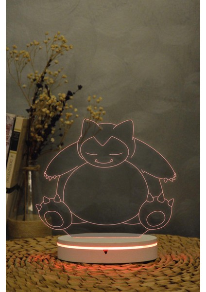 Snorlax , Pokemon - 3 Boyutlu Dekoratif Gece Lambası 3d fiyatları
