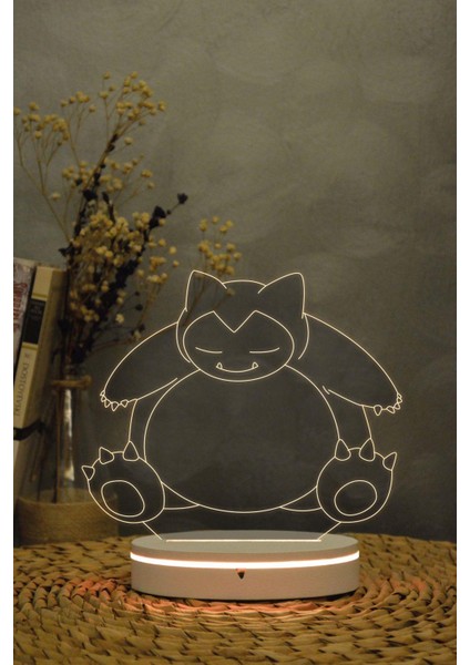 Snorlax , Pokemon - 3 Boyutlu Dekoratif Gece Lambası 3d fırsatları