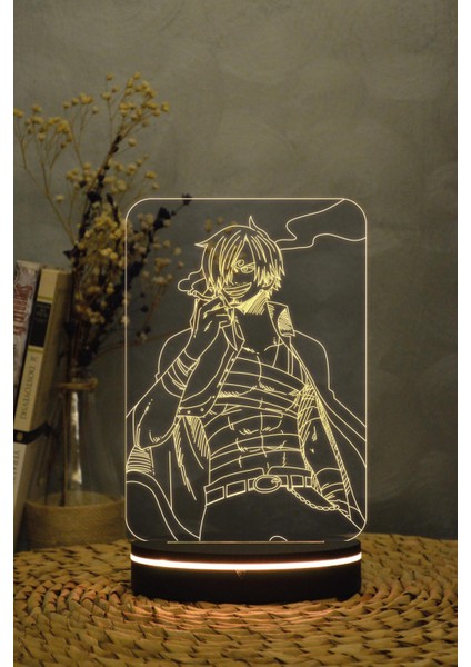 Sanji , One Piece - 3 Boyutlu 16 Renk Dekoratif Gece Lambası 3d