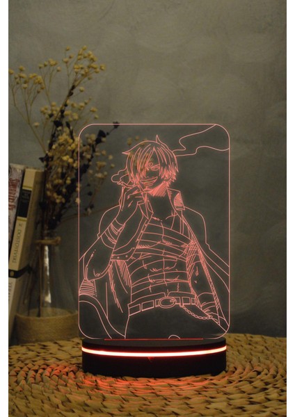 Sanji , One Piece - 3 Boyutlu 16 Renk Dekoratif Gece Lambası 3d