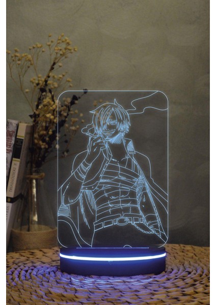 Sanji , One Piece - 3 Boyutlu 16 Renk Dekoratif Gece Lambası 3d