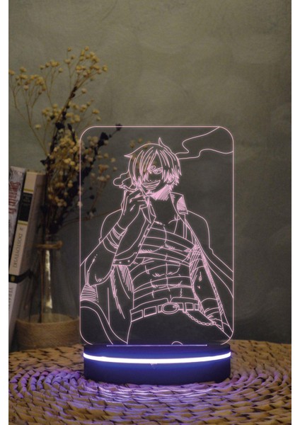 Sanji , One Piece - 3 Boyutlu 16 Renk Dekoratif Gece Lambası 3d