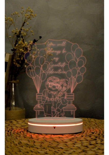 Up - 3 Boyutlu Led Lamba 16 Renk Dekoratif Anime Gece Lambası 3d