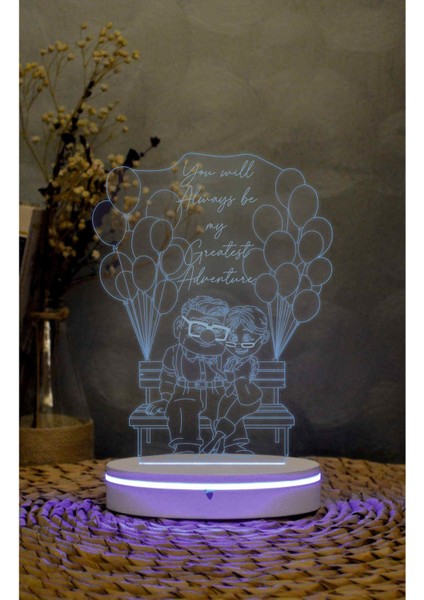 Up - 3 Boyutlu Led Lamba 16 Renk Dekoratif Anime Gece Lambası 3d