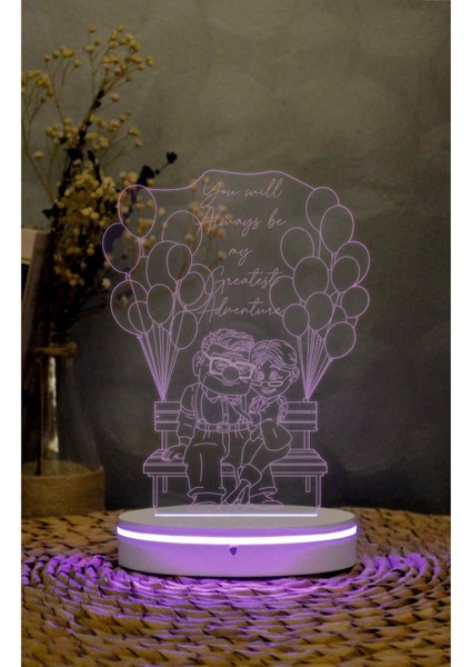 Up - 3 Boyutlu Led Lamba 16 Renk Dekoratif Anime Gece Lambası 3d