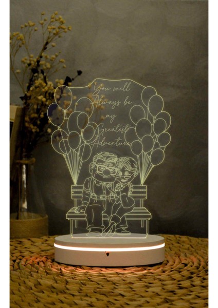 Up - 3 Boyutlu Led Lamba 16 Renk Dekoratif Anime Gece Lambası 3d