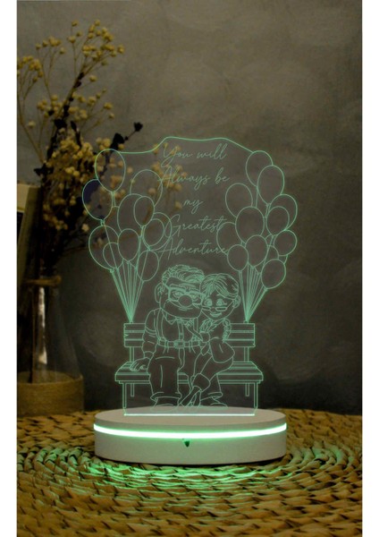 Up - 3 Boyutlu Led Lamba 16 Renk Dekoratif Anime Gece Lambası 3d