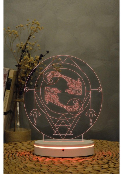 Balık Burcu - 3 Boyutlu 16 Renk Dekoratif Gece Lambası 3d fiyatları