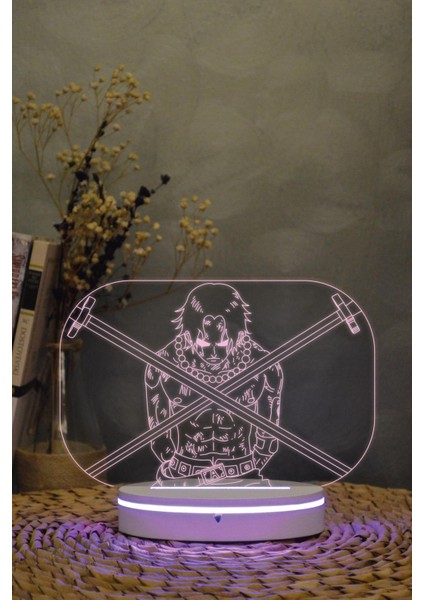 Ace , One Piece - 3 Boyutlu 16 Renk Dekoratif Gece Lambası 3d modelleri