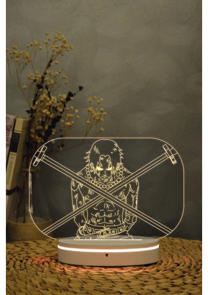 Ace , One Piece - 3 Boyutlu 16 Renk Dekoratif Gece Lambası 3d fırsatları