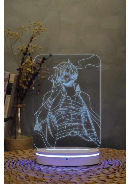 Sanji , One Piece - 3 Boyutlu 16 Renk Dekoratif Gece Lambası 3d modelleri